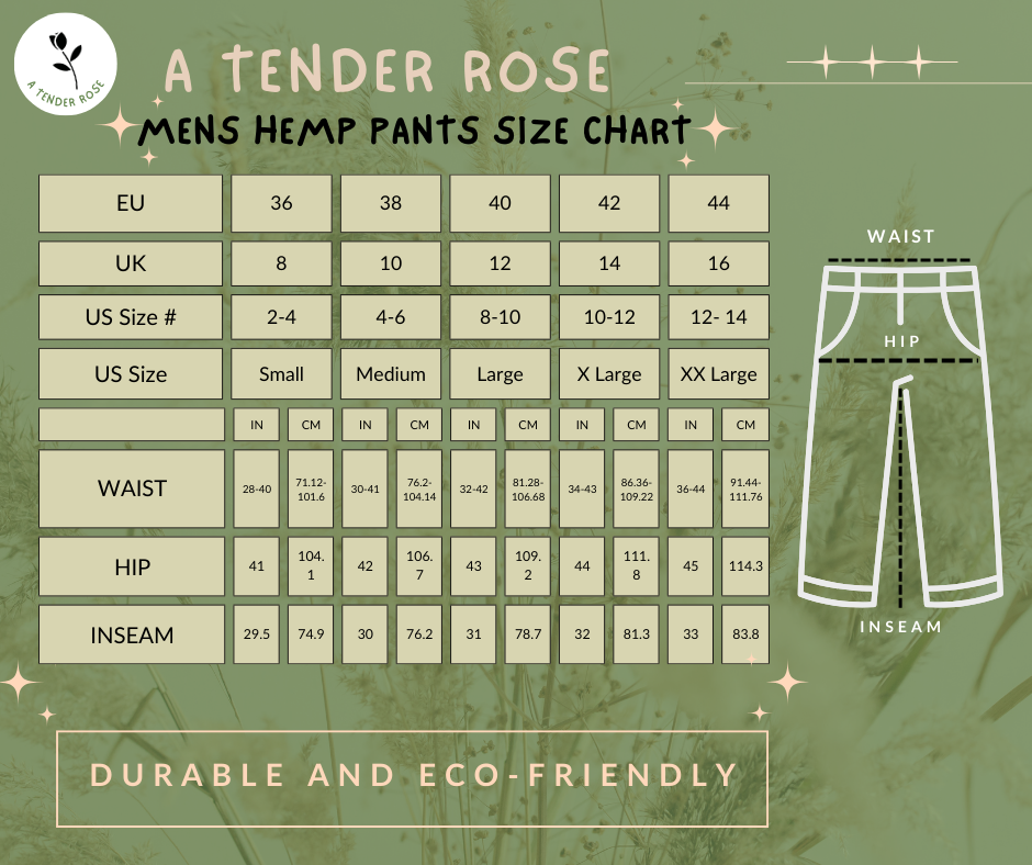 Men's Hemp Beach Pants with Four Pockets, 100% Hemp