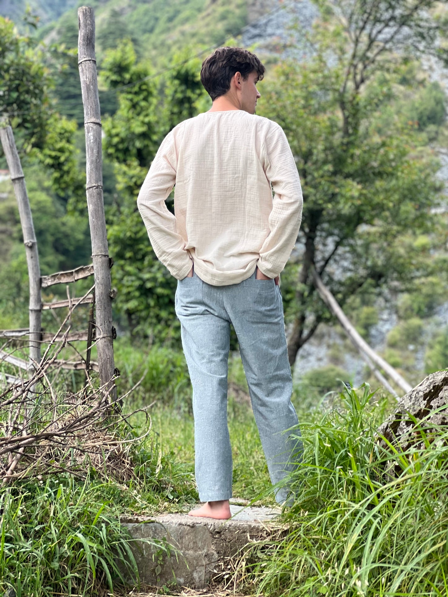 Men's Hemp Beach Pants with Four Pockets, 100% Hemp