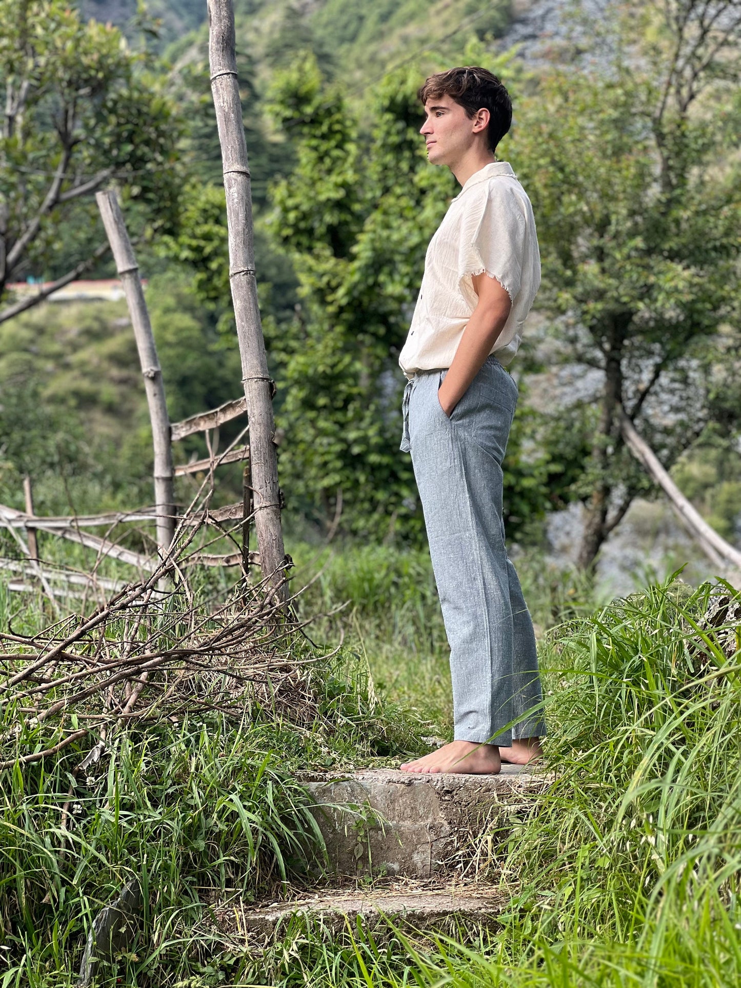 Men's Hemp Beach Pants with Four Pockets, 100% Hemp