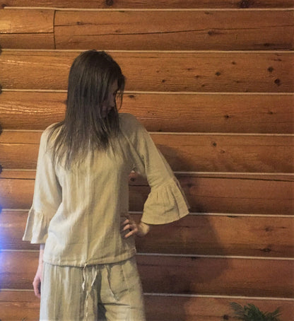 Women's Hemp Peasant Shirt