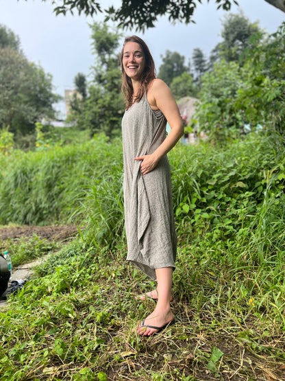 Women's Hemp Harem Sleeveless Jumpsuit