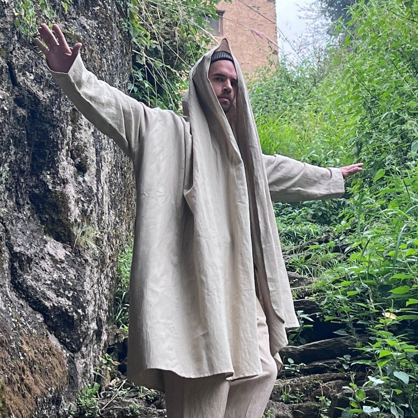 Unisex Hemp Hooded Cloak