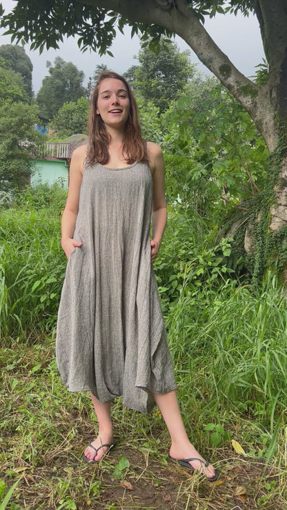 Women's Hemp Harem Sleeveless Jumpsuit